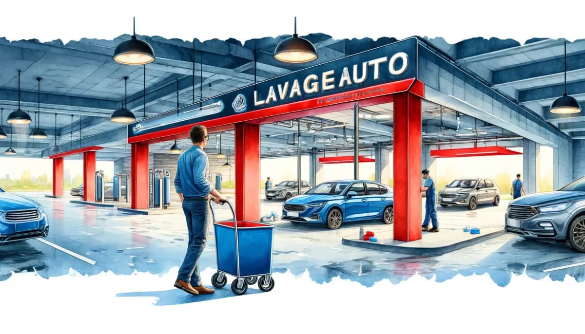 Illustration du service de Lavage auto à la main